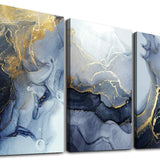 Golden Abstract Wall Decor, 3 Panels 