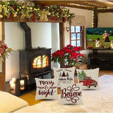 Farmhouse Christmas Tree Decorative Throw Pillow Cases (4 Pc)