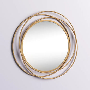 Metal Room Wall Mirror with Overlapping Circles