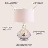 Emilia 26 In. Silver Mirrored Mosaic Table Lamp