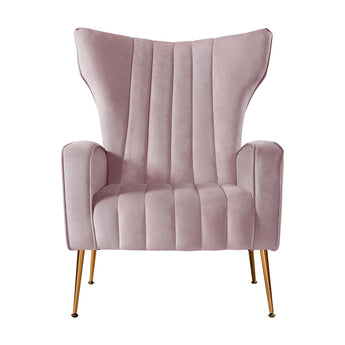 Artiss Armchair Lounge Chair Accent Armchairs Chairs Velvet Sofa Pink Seat-2