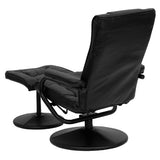 Black Faux Leather Recliner Chair with Swivel Seat and Ottoman-3