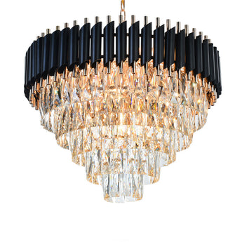 Black and Gold Hanging Crystal Chandeliers Light Fixture ~4803-28