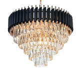 Black and Gold Hanging Crystal Chandeliers Light Fixture ~4803-15