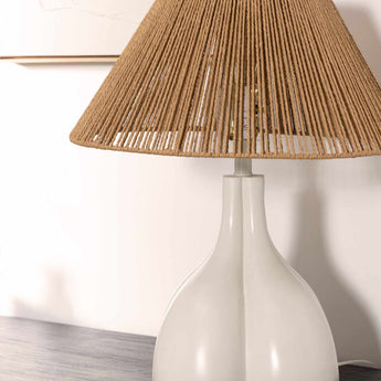 Maierdorf Beige Textured Ceramic Table Lamp-2