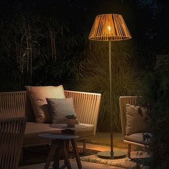 Alessandro Solar Outdoor Rattan Floor Lamp-0