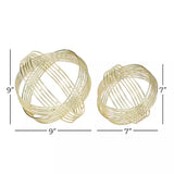 Gold Metal Geometric Sculpture (Set of 2)