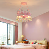 Nordic Led Crystal Chandelier Cartoon Crown Dimming - dasherdecor