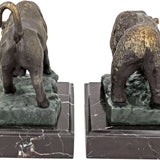 the Bull and Bear of Wall Street Sculptures, 8 Inch, Bronze Verdigris Finish