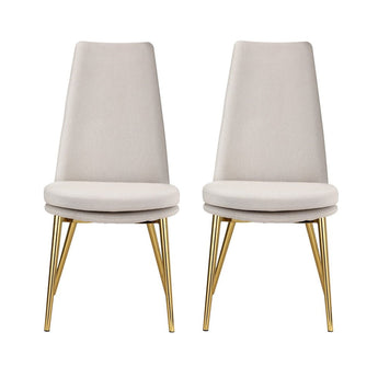 Dining Chairs High-back Beige Set of 2 Sunnie-2