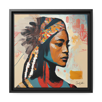 Native Indian Lady Portrait Canvas Wall Art with Frame