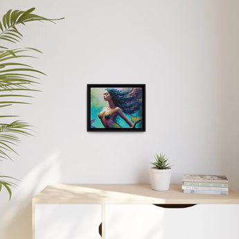 Mermaid Canvas Wall Art with Frame - by Queennoble