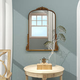 Gold Antique Baroque Arch Wall Mirror