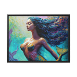 Mermaid Canvas Wall Art with Frame - by Queennoble