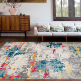 Sky Collection Transitional Abstract Area Rug 5' X 7' Multi