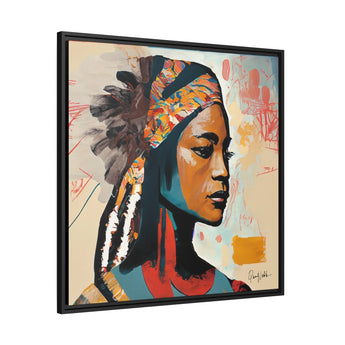 Native Indian Lady Portrait Canvas Wall Art with Frame