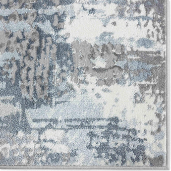 Skyler Maurice Contemporary Abstract Area Rug, Grey/Blue, 5'2"X7'2"