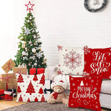 Red Christmas Pillow Covers, Set of 4