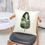 Set of 4 Linen Green Plants Decorative Throw Pillow Covers 16X16 Inch 