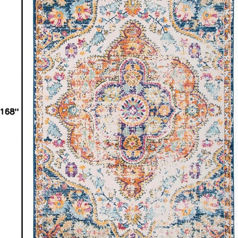 Vintage Distressed Bohemian Area Rug 10' X 14' Multi