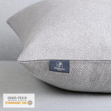 Triple Button Farmhouse Throw Pillow Cover Set, Light Grey, 18 X 18 Inches