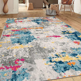 Sky Collection Transitional Abstract Area Rug 5' X 7' Multi