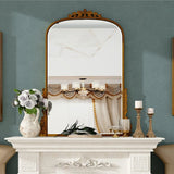 Gold Antique Baroque Arch Wall Mirror