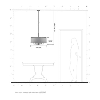 Berthine 7 - Light Dimmable Drum Chandelier