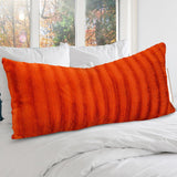 Faux Fur Long Body Accent Pillow with Insert, Rust Orange (18" X 40")