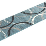 Modern Wavy Circles Design Runner Rug 2' X 10' Blue