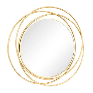 Metal Room Wall Mirror with Overlapping Circles