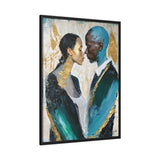 COUPLE KISS Canvas Wall Art - by Queennoble