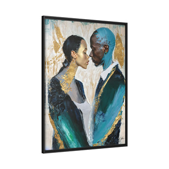 COUPLE KISS Canvas Wall Art - by Queennoble