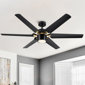 Modern 60" Integrated LED Light Ceiling Fan with Remote Control