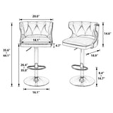 Set of 2 Modern Fashionable Velvet Bar Stools-14