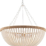 5 Lights Bohemia Wood Beaded Chandelier 