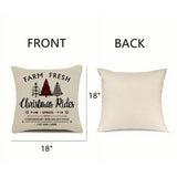 Farmhouse Christmas Tree Decorative Throw Pillow Cases (4 Pc)