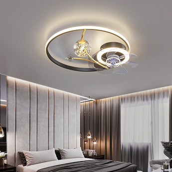 Modern Chandelier Ceiling Fan Without Blades Bedroom Lamp - dasherdecor