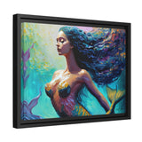 Mermaid Canvas Wall Art with Frame - by Queennoble