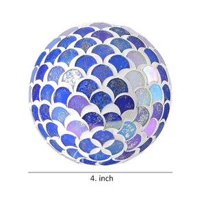 | Decorative Balls | Set of 3 | Glass Mosaic Spheres |Table Decoration for Bowls, Vases and Centerpieces | House Décor (Mermaid)