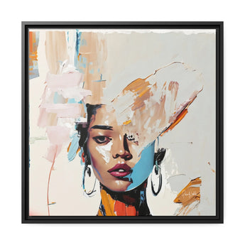 Woman Abstract Portrait Canvas Wall Art with Frame