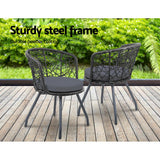 Outdoor Patio Table & Chairs - Black-2