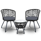 Outdoor Patio Table & Chairs - Black-1