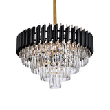 Black and Gold Hanging Crystal Chandeliers Light Fixture ~4803-27